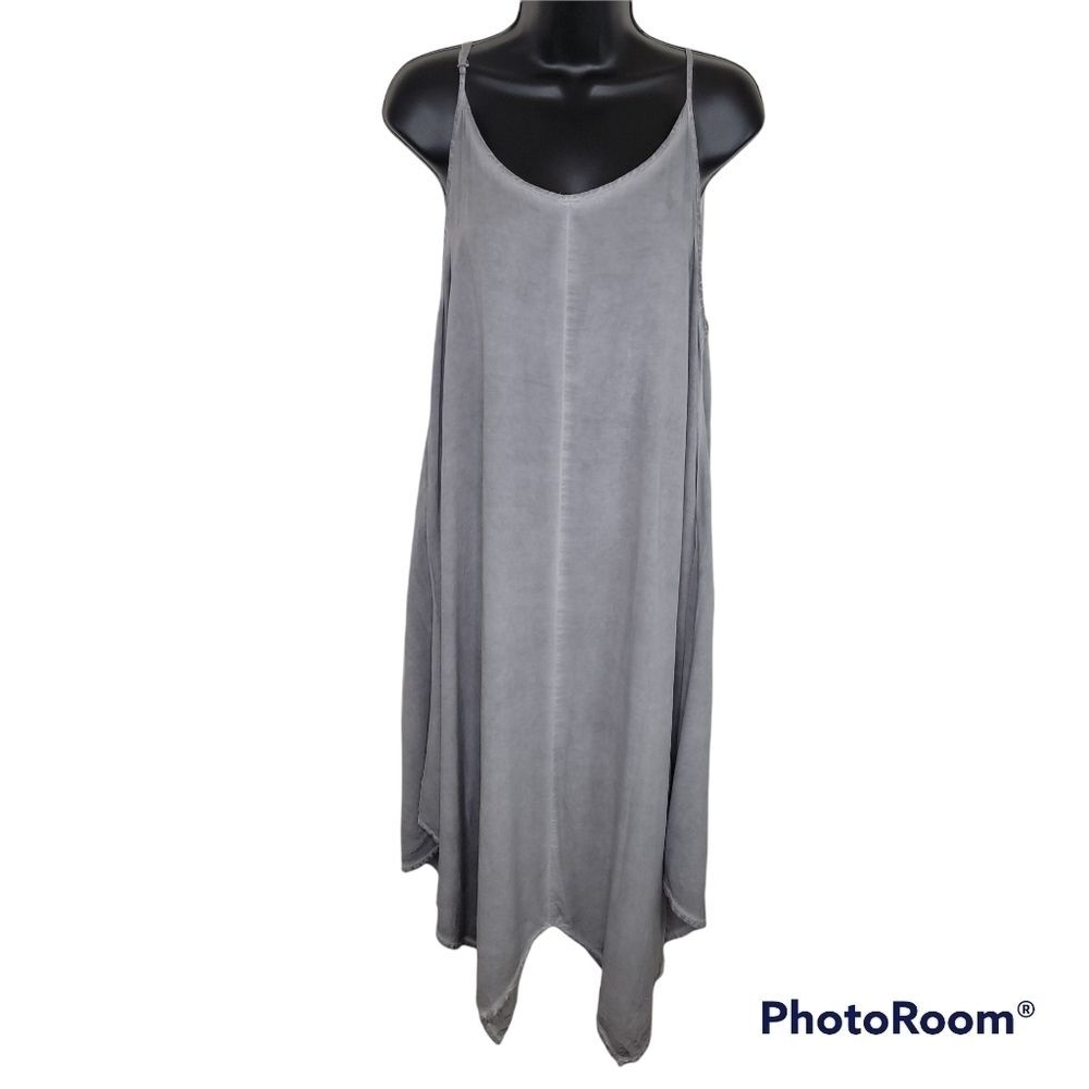 Mustard Seed gray rayon summer sun dress Large